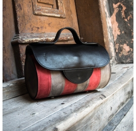 Leather bag in three colours Meggy made by Ladybuq Art in Raspberry, Grey and Black colours