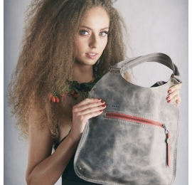 Handmade leather bag Small Ladybuq in Grey colour beautiful and original every occasion bag