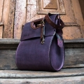 beautiful leather bag in plum colour perfect bag for everyday at work