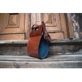 the most unique bag in our workshop the tear in beautiful ginger and navy blue colours