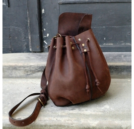 Leather bag perfect for a trip Maja chocolate made by Ladbuq Art