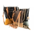 Handmade hobo bag ZOE in Light Brown and Dark Brown colors, perfect everyday or office laptop purse