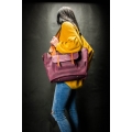 Oryginalna skórzana torba w kolorze Buraczkowym z kolorowymi akcentami, ręcznie wykonana torba od Ladybuq