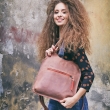 Stylowa ręcznie wykonana torebka w kolorze Ceglanym skórzana torba od Ladybuq Art
