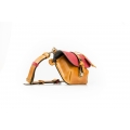 Leather woman bag with hip bag strap, Molly purse with zippered pocket