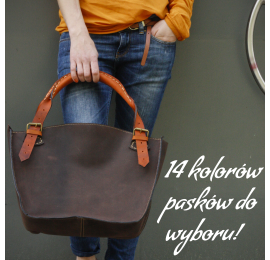 Designer handmade tote bag with clutch dark brown with orange handles
