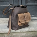 handmade natural leather bag Alicja with one strap and big exterior pocket