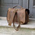 Messenger braune Tasche handgemachte Aktentasche aus natürlichem Leder von Ladybuq Art