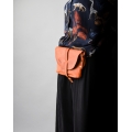 Leather handmade fanny pack/shoulder bag in Orange color