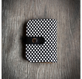 Leather wallet with a original chessboard pattern made by Ladybuq Art