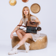 Skórzana brązowa torebka z motywem etno, unikatowa torebka z nowej kolekcji od Ladybuq Art