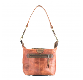 Leather woman Ginger bag made by Ladybuq, full grain leather handmade bag