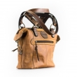 Original whyskey color with brown accent leather woman handbag made by Ladybuq