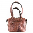 Original Cognac color leather woman handbag made by Ladybuq