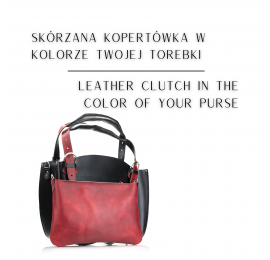 Personalizacja - skórzana kopertówka w kolorze Twojej torby z opcjonalną kieszenią zewnętrzną i podszewką