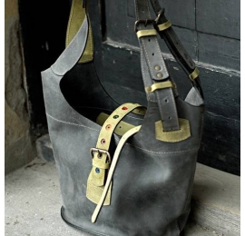 Handgefertigte Einkaufstasche aus natürlichem Leder von Ladybuq einzigartiges Design