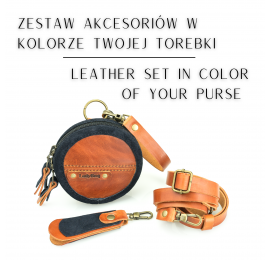 handmade leather set in color of Your bag