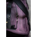 Leather weekendr bag in plum color handmade in classic style by ladybuq Art