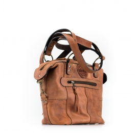 Original Tan color leather woman handbag made by Ladybuq