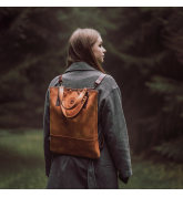 Unikalny plecak- torebka ręcznie wykonany przez Ladybuq Art Studio torba z naturalnej skóry