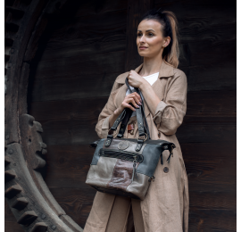 Original multicolors leather woman handbag made by Ladybuq