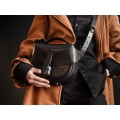 Saddle purse vintage style brown leather crossbody purse
