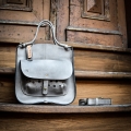 Original leather handbag   with tied straps from LadyBuq Art