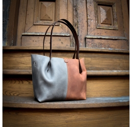 New  grey and ginger shopper bag! S A R A bag from Ladybuq Art