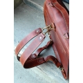 Messenger in cognac colour handmade natural leather Ladybuq original laptop bag