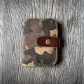 Leather wallet with a original camo pattern made by Ladybuq Art