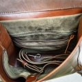 Handmade vegetable tanned  leather backpack in brown color