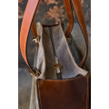 Squer natural leather unique handmade bag  made by Ladybuq Art