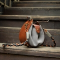 Small boho purse Mili with handbraided strap