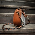Small boho purse Mili with handbraided strap