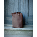 Laptop bag Zuza in beautiful Brown colour, handmade oversize style bag made by Ladybuq Art Studio