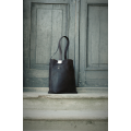 Unique Zuza bag with antique gold coloured fittings tote bag in Black colour with White accents