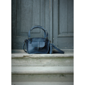 Kuferek in Navy Blue colour perfect laptop bag with exterior iPhone pocket made by Ladybuq Art