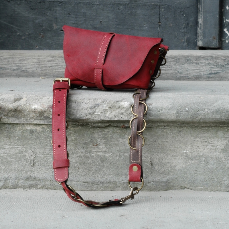 Fanny pack / cross body leather purse Size M - LadyBuqArt - Ekskluzywne ...