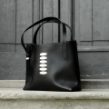 Stylish leather bag in oversize style in Black colour perfect bag for documents, laptop and shopping