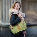 Beautiful Kuferek bag in Lime colour with Grey and Ginger colour accents perfect bag for a trip