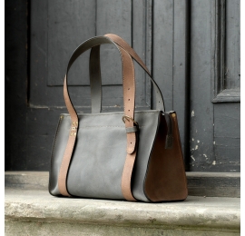 Lili perfect shopper everyday bag original Ladybuq bag Gray, Light Brown