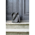 Übergroße graue handgemachte Einkaufstasche aus Naturleder von Ladybuq Art