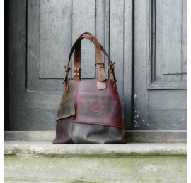 Alicja mit Futter bunte einzigartige handgemachte Naturledertasche von Ladybuq Art Studio
