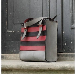 Squer trzy kolory ręcznie robiona torba od polskich projektantów Ladybuq Art