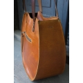 leather shoulder bag basia made by ladybuq art in vintage style camel color
