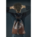Plecak worek skórzany z naturalnej skóry od Ladybuq ręcznie wykonany brązowy