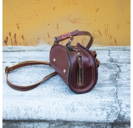 Leather purse Pepa unique design handmade color Brown