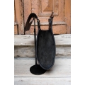 Leather tote bag from new collection in black colour made by ladybuq art